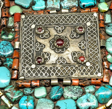 Load image into Gallery viewer, Old Pearls Turquoise and Silver Neck Piece Skeypuk From Ladakh - the ladakh art palace