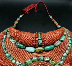 Big Old Coral Necklace From Ladakh - the ladakh art palace