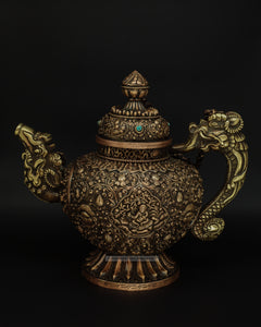 Brass Hand Carved Teapot - the ladakh art palace