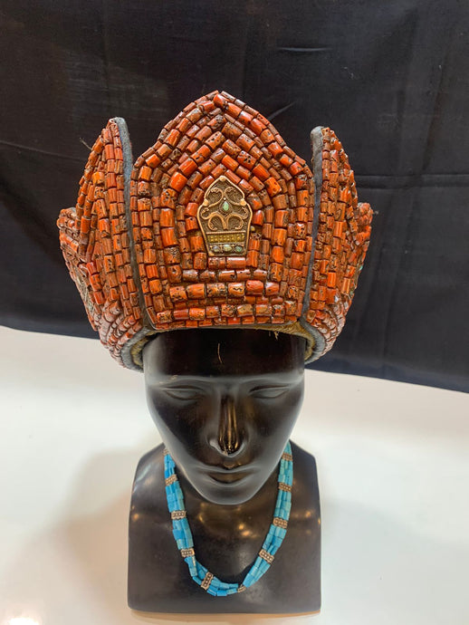 Headgear Coral Stones From Ladakh - the ladakh art palace