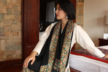 Load image into Gallery viewer, Hand Embroidery Papier Mache Pure Pashmina Stole - the ladakh art palace