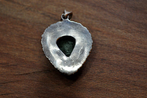 Turquoise and Sterling silver pendant - the ladakh art palace
