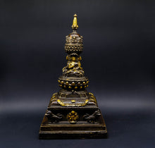 Load image into Gallery viewer, Brass Buddha Stupa Gold - the ladakh art palace