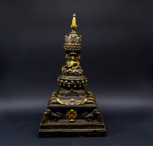 Brass Buddha Stupa Gold - the ladakh art palace