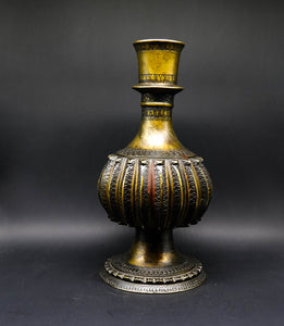 Old Brass Flower Vase - the ladakh art palace