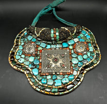 Load image into Gallery viewer, Old Pearls Turquoise and Silver Neck Piece Skeypuk From Ladakh - the ladakh art palace