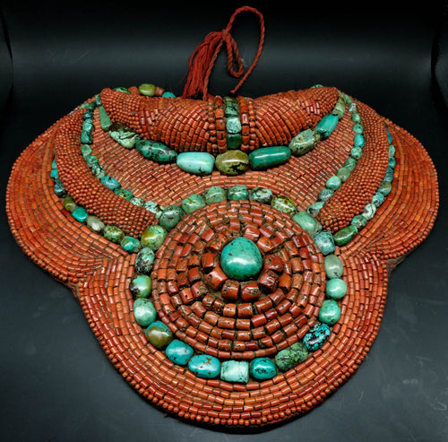 Big Old Coral Necklace From Ladakh - the ladakh art palace