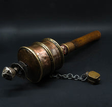 Load image into Gallery viewer, Old Copper Prayer Wheel with Original Manuscript Inside - the ladakh art palace