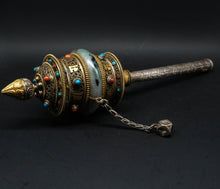 Load image into Gallery viewer, Jade and Silver Prayer Wheel - the ladakh art palace