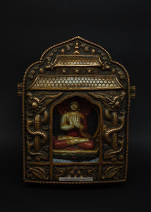 Bronze Amulet Of Shakyamuni Buddha - the ladakh art palace
