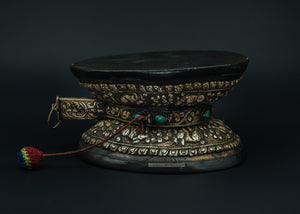 Silver Carved Drum (Dumru) - the ladakh art palace
