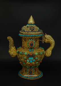 Gold Plated Filigree Teapot - the ladakh art palace