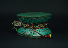 Load image into Gallery viewer, Turquoise and Silver Drum or Dumru - the ladakh art palace