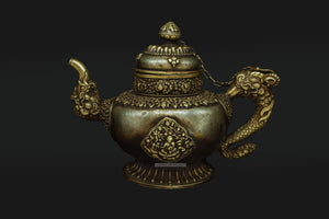 Brass and White Metal Teapot Hand made in Ladakh - the ladakh art palace