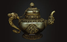Load image into Gallery viewer, Brass and White Metal Teapot Hand made in Ladakh - the ladakh art palace