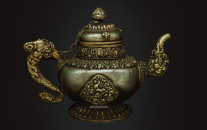Brass and White Metal Teapot Hand made in Ladakh - the ladakh art palace
